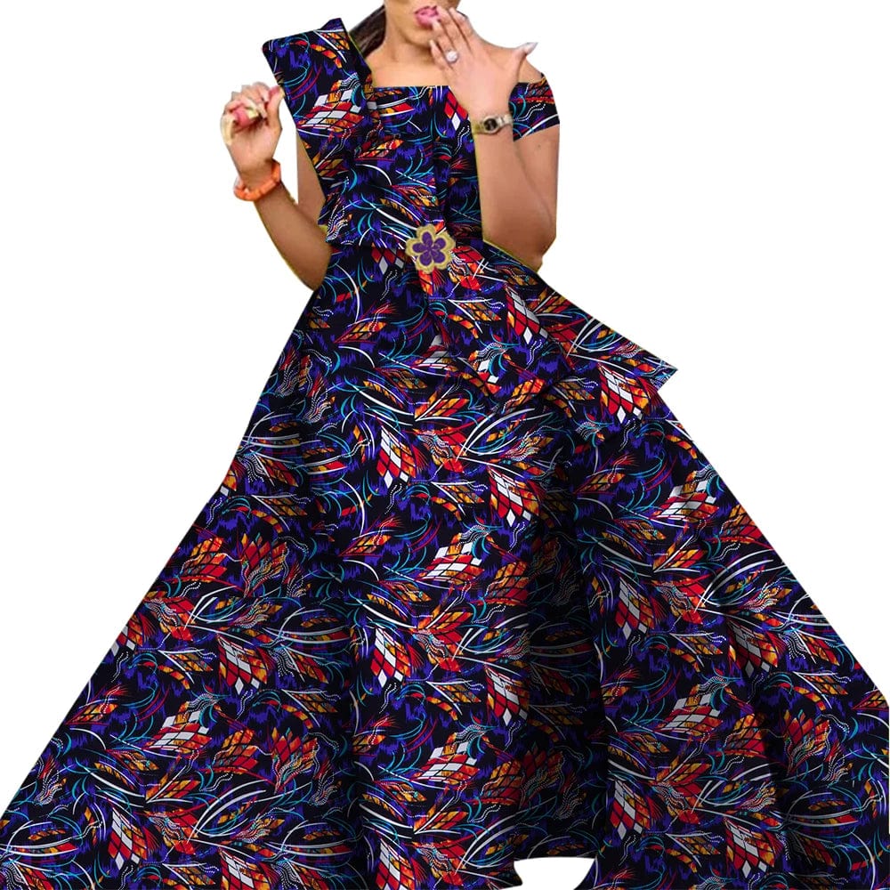 African Dresses for Women Danshiki Traditional Skirt Fashion 100% Cotton Newest Design Dresses for Wedding WY4630 - SHOWLU FASHION STORE