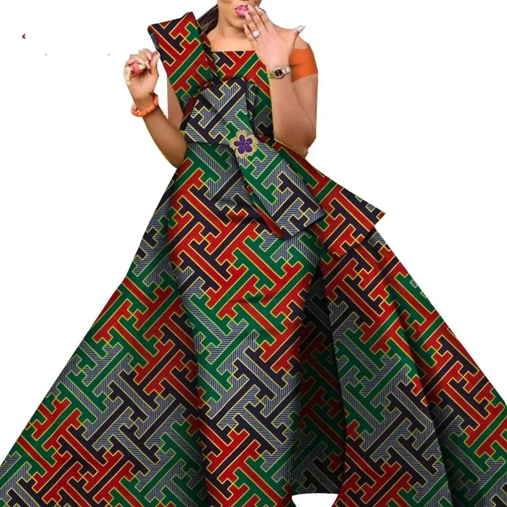 African Dresses for Women Danshiki Traditional Skirt Fashion 100% Cotton Newest Design Dresses for Wedding WY4630 - SHOWLU FASHION STORE