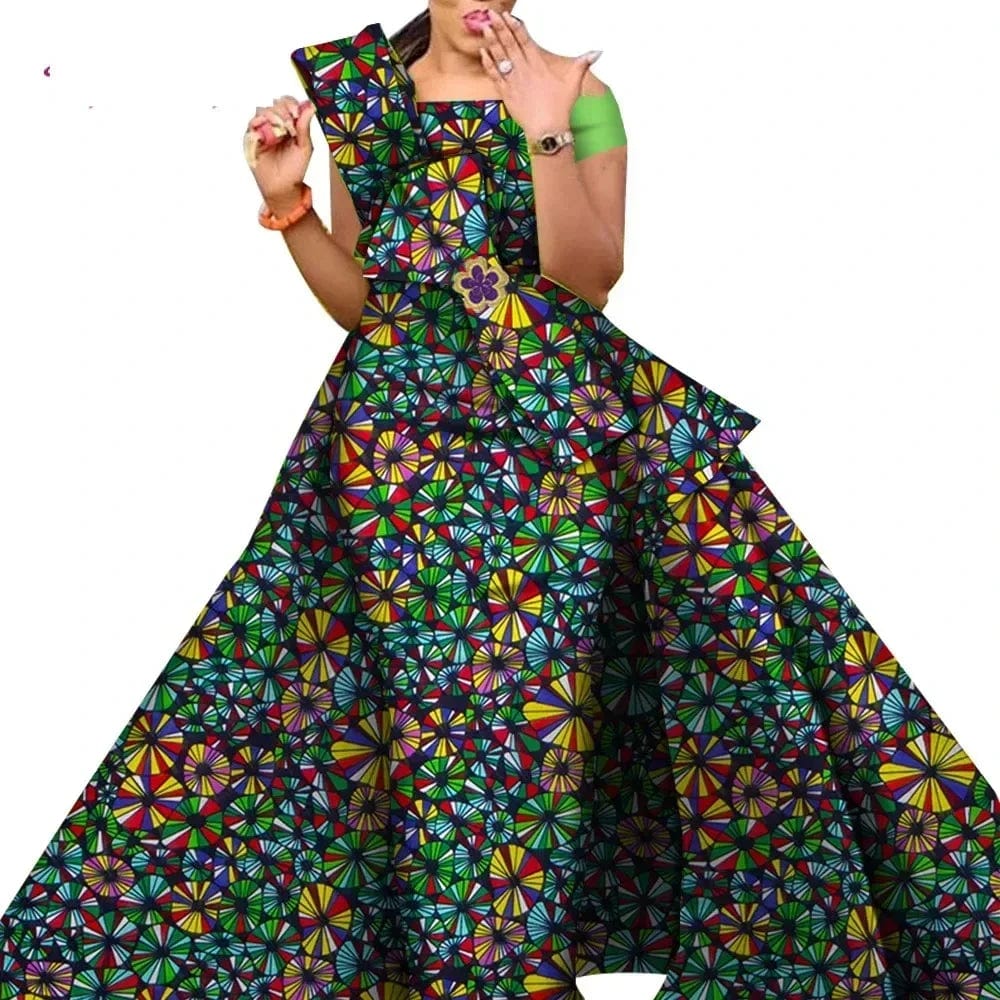 African Dresses for Women Danshiki Traditional Skirt Fashion 100% Cotton Newest Design Dresses for Wedding WY4630 - SHOWLU FASHION STORE