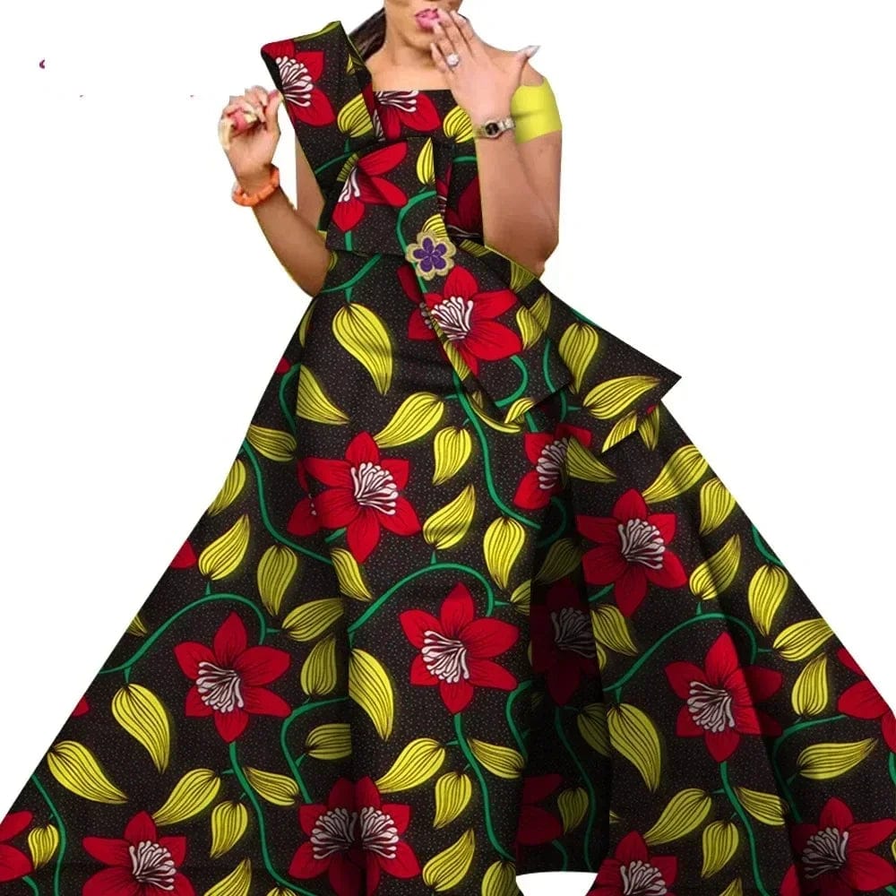 African Dresses for Women Danshiki Traditional Skirt Fashion 100% Cotton Newest Design Dresses for Wedding WY4630 - SHOWLU FASHION STORE