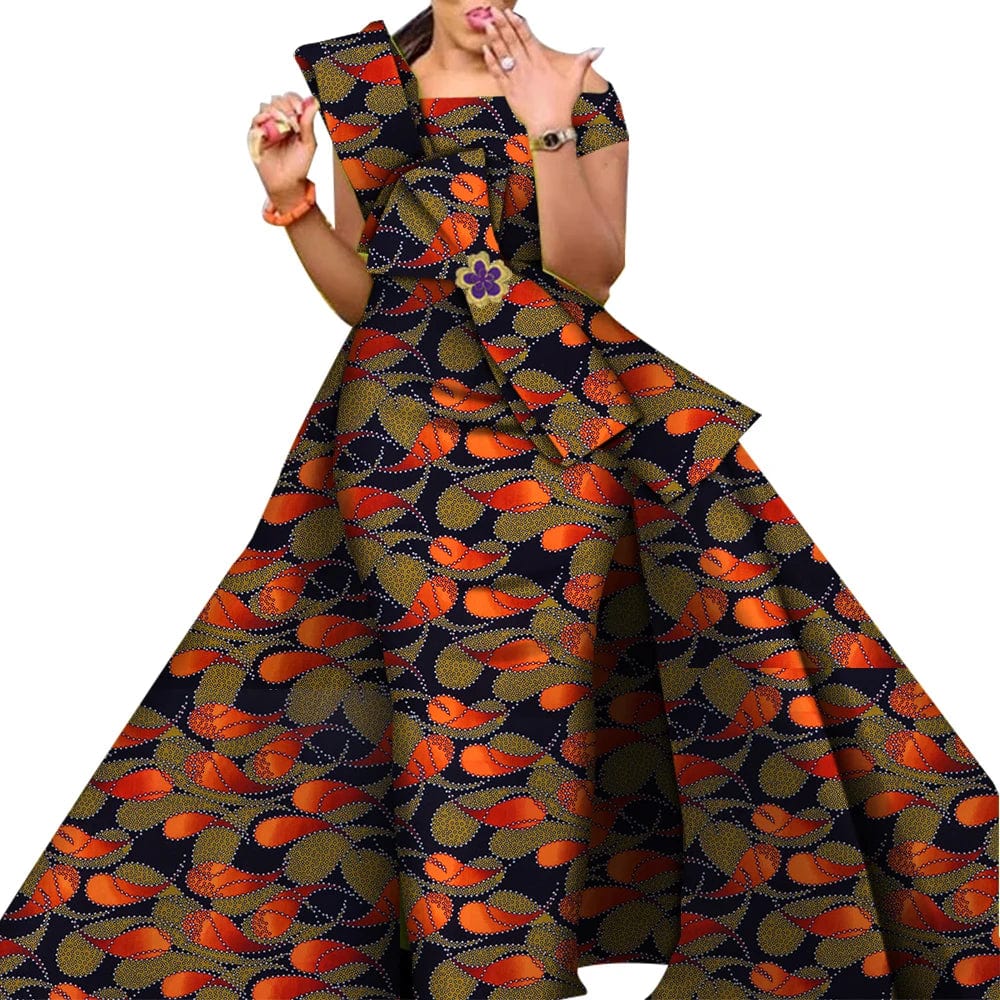 African Dresses for Women Danshiki Traditional Skirt Fashion 100% Cotton Newest Design Dresses for Wedding WY4630 - SHOWLU FASHION STORE