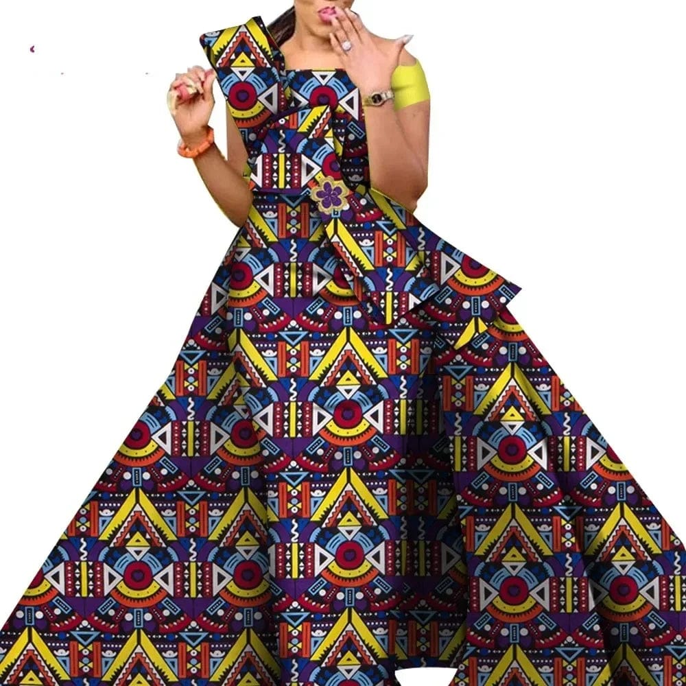 African Dresses for Women Danshiki Traditional Skirt Fashion 100% Cotton Newest Design Dresses for Wedding WY4630 - SHOWLU FASHION STORE