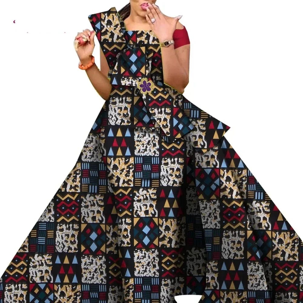 African Dresses for Women Danshiki Traditional Skirt Fashion 100% Cotton Newest Design Dresses for Wedding WY4630 - SHOWLU FASHION STORE