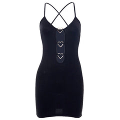 Ahagaga Slim - Fit Sheath Dress Black Camisole - SHOWLU FASHION STORE