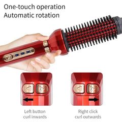 Automatic Rotating Electric Hair Brushes 2 in 1 Straightening and Curling Ionic Hot Comb Ceramics Fast Heating Anti - scalding - SHOWLU FASHION STORE