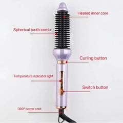 Automatic Rotating Electric Hair Brushes 2 in 1 Straightening and Curling Ionic Hot Comb Ceramics Fast Heating Anti - scalding - SHOWLU FASHION STORE