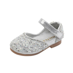 Autumn Girls Rhinestone Leather Shoes 2022 Spring Pearl Bow Princess Shoes Soft Children Baby Toddler Single Shoes G06 - SHOWLU FASHION STORE
