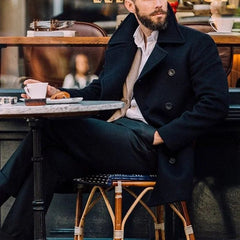 Autumn Long - Sleeved Pocket Outwear 2024 Mens Lapel Button Office Coat Jackets New Men Winter British Mid - Length Woolen Overcoats - SHOWLU FASHION STORE