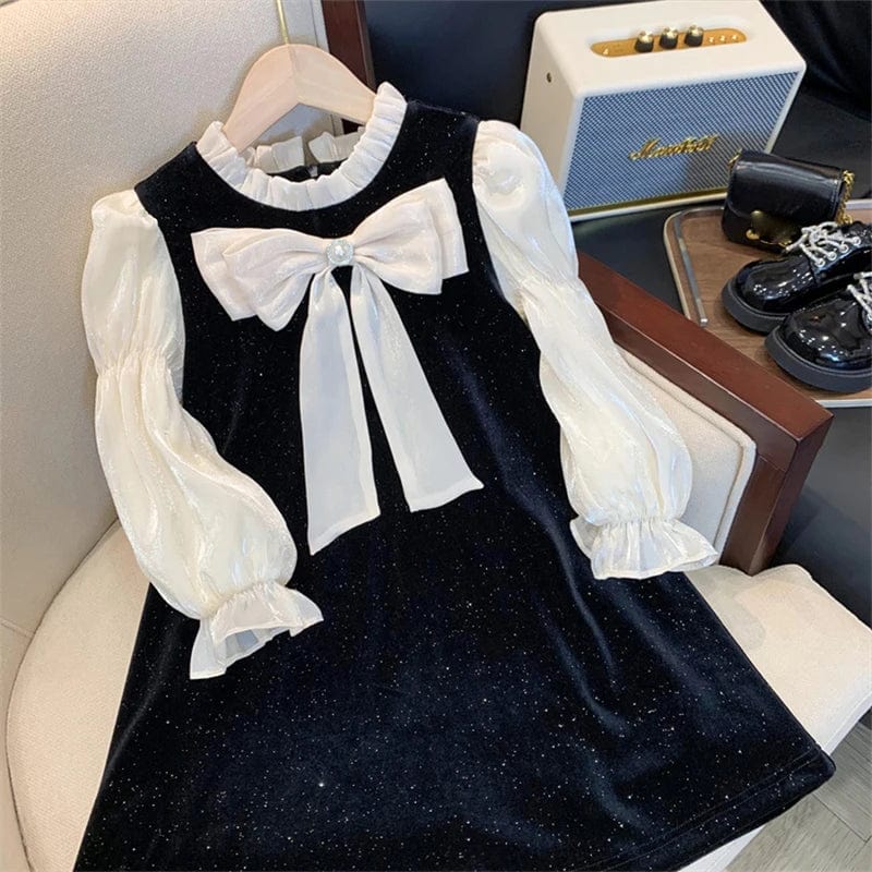 Autumn Spring Kids Velet Dresses for Girls Clothes Teenagers Children School Preppy Costumes Baby Cotton Vestidos 8 10 12 Years - SHOWLU FASHION STORE