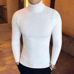 Autumn Winter Turtleneck Pullovers Warm Solid Color Men's Sweater Slim Pullover men Knitted sweater Bottoming Shirt - SHOWLU FASHION STORE