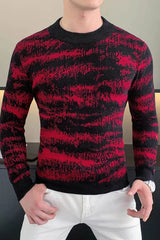 Autumn Winter Velvet Knitted Sweater Men Long Sleeve Casual Business Sweaters Comfortable Warm Versatile Social Pullover Tops - SHOWLU FASHION STORE
