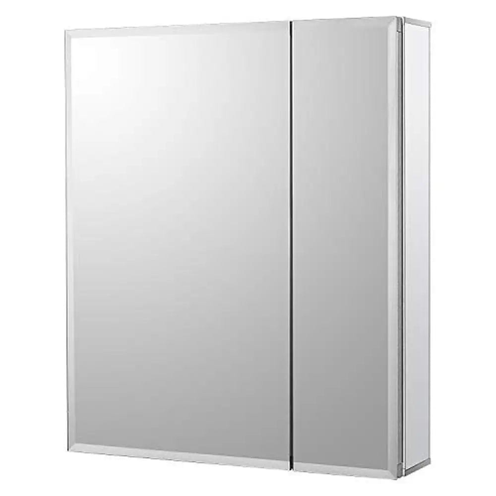 Bathroom Wall Mount Cabinet 20x24 Inch with Glass Shelves Frameless Mirror Door Rust - Resistant Adjustable Modern Design Ideal - SHOWLU FASHION STORE