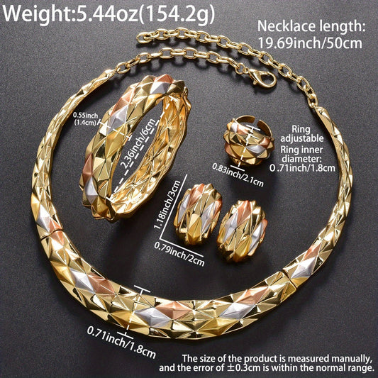 A Trendy And Unique Vintage Geometric Design Jewelry Set for Women, Perfect As a Refined Gift for Holidays Like Valentine'S Day And New Year. SHOWLU FASHION STORE