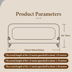 Bed Guardrail Adjustable Baby Safety Bed Barrier Anti - Fall Baby Crib Bumper Fully Folded Bed Safety Rails Bedroom Baby Fence - SHOWLU FASHION STORE