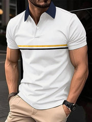 Best - selling men's casual Polo shirt spring and summer lapel button splicing men slim golf street wear - SHOWLU FASHION STORE