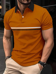 Best - selling men's casual Polo shirt spring and summer lapel button splicing men slim golf street wear - SHOWLU FASHION STORE