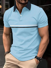 Best - selling men's casual Polo shirt spring and summer lapel button splicing men slim golf street wear - SHOWLU FASHION STORE