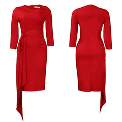Big Size 3XL Women Dress Plus Size OL Party Dress Femme Red - SHOWLU FASHION STORE