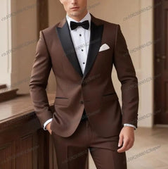 Black Lapel Green Formal Occasion Men Tuxedos Groom Groomsman Wedding Party Prom Business Male Suit 2 Piece Set Blazer Pants - SHOWLU FASHION STORE