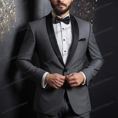 Black Lapel Green Formal Occasion Men Tuxedos Groom Groomsman Wedding Party Prom Business Male Suit 2 Piece Set Blazer Pants - SHOWLU FASHION STORE