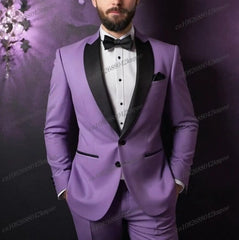 Black Lapel Green Formal Occasion Men Tuxedos Groom Groomsman Wedding Party Prom Business Male Suit 2 Piece Set Blazer Pants - SHOWLU FASHION STORE