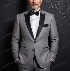 Black Lapel Green Formal Occasion Men Tuxedos Groom Groomsman Wedding Party Prom Business Male Suit 2 Piece Set Blazer Pants - SHOWLU FASHION STORE