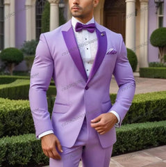 Black Lapel Green Formal Occasion Men Tuxedos Groom Groomsman Wedding Party Prom Business Male Suit 2 Piece Set Blazer Pants - SHOWLU FASHION STORE