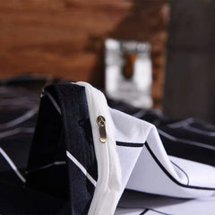 Black Oblique Stripe Reversible Print Duvet Cover King Queen Bedding Set Modern Striped Quilt Cover Microfiber Comforter Cover - SHOWLU FASHION STORE