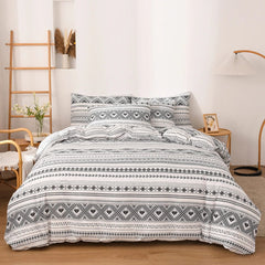 Black Oblique Stripe Reversible Print Duvet Cover King Queen Bedding Set Modern Striped Quilt Cover Microfiber Comforter Cover - SHOWLU FASHION STORE