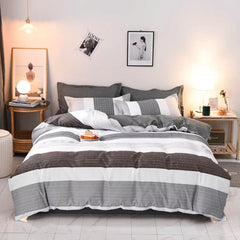 Black Oblique Stripe Reversible Print Duvet Cover King Queen Bedding Set Modern Striped Quilt Cover Microfiber Comforter Cover - SHOWLU FASHION STORE