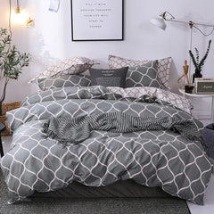 Black Oblique Stripe Reversible Print Duvet Cover King Queen Bedding Set Modern Striped Quilt Cover Microfiber Comforter Cover - SHOWLU FASHION STORE
