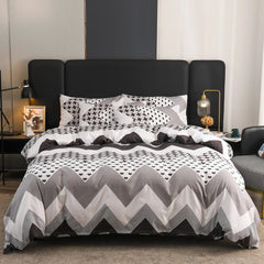 Black Oblique Stripe Reversible Print Duvet Cover King Queen Bedding Set Modern Striped Quilt Cover Microfiber Comforter Cover - SHOWLU FASHION STORE