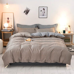 Black Oblique Stripe Reversible Print Duvet Cover King Queen Bedding Set Modern Striped Quilt Cover Microfiber Comforter Cover - SHOWLU FASHION STORE