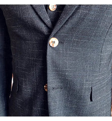 Boutique (Blazer + Vest + Trousers) Italian Style Elegant and Fashionable Business Men's Gentleman Striped Formal Suit 3 - piece - SHOWLU FASHION STORE
