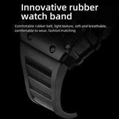 Brand New Men's Watch Fashion Automatic Movement Barrel Luminous Waterproof Clock Sports Male's Silicone Strap Quartz Wristwatch - SHOWLU FASHION STORE