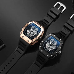 Brand New Men's Watch Fashion Automatic Movement Barrel Luminous Waterproof Clock Sports Male's Silicone Strap Quartz Wristwatch - SHOWLU FASHION STORE