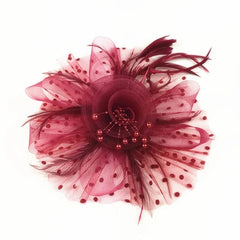 Bridal Wedding Party Fascinators Hats with Veil and Feather, Pillbox Hat Cocktail Tea Party Headwear, Headband, Hair Clip - SHOWLU FASHION STORE