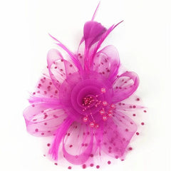 Bridal Wedding Party Fascinators Hats with Veil and Feather, Pillbox Hat Cocktail Tea Party Headwear, Headband, Hair Clip - SHOWLU FASHION STORE