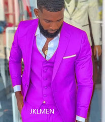 Bright Orange Notch Lapel Men Suit Costume Homme Wedding Dress Tuxedos Terno Masculino Slim Fit Groom Prom Party Blazer 3 Pcs - SHOWLU FASHION STORE