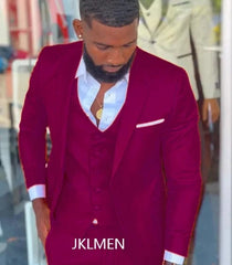 Bright Orange Notch Lapel Men Suit Costume Homme Wedding Dress Tuxedos Terno Masculino Slim Fit Groom Prom Party Blazer 3 Pcs - SHOWLU FASHION STORE