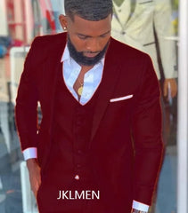 Bright Orange Notch Lapel Men Suit Costume Homme Wedding Dress Tuxedos Terno Masculino Slim Fit Groom Prom Party Blazer 3 Pcs - SHOWLU FASHION STORE