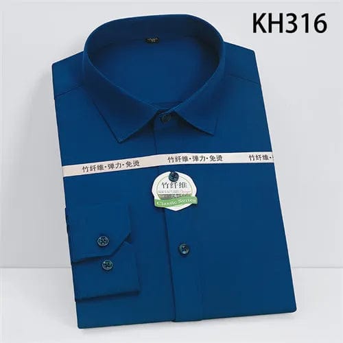 Bright Red Long Sleeve Shirt Men's Fashion Slim Shirts White Blue Gray Men Tops Black Purple Green Dress Camisa Male Chemise - SHOWLU FASHION STORE