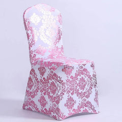 Bronzing Gold Printed Chair Cover Stretch Spandex Universal Wedding Chair Covers For Restaurant Banquet Hotel Dining Party - SHOWLU FASHION STORE