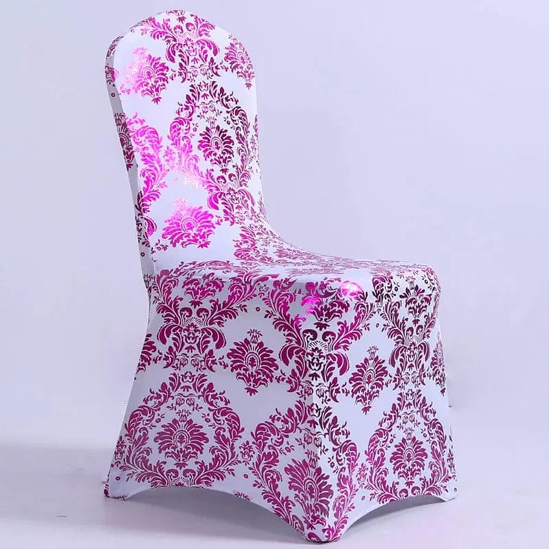 Bronzing Gold Printed Chair Cover Stretch Spandex Universal Wedding Chair Covers For Restaurant Banquet Hotel Dining Party - SHOWLU FASHION STORE