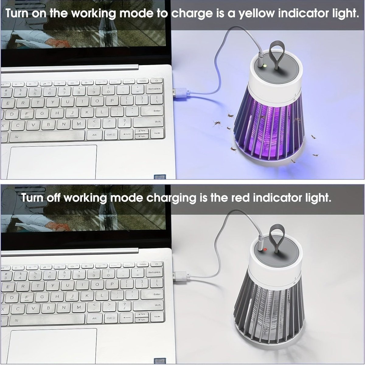 Bug Zapper, Mosquito Zapper Fly Trap Mosquito Killer Lamp USB Electric Radiationless LED Mute Bed Bug Killer Indoor for Mosquito Insect Gnat Moth Fruit Flies with a Small Brush - SHOWLU FASHION STORE