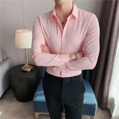 Camisas De Hombre Long Sleeve Shirts For Men Clothing 2024 Business Formal Wear Camisa Social Masculina Slim Fit Chemise Homme - SHOWLU FASHION STORE