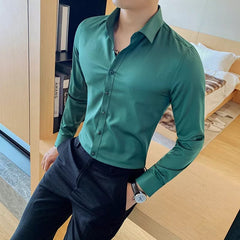 Camisas De Hombre Long Sleeve Shirts For Men Clothing 2024 Business Formal Wear Camisa Social Masculina Slim Fit Chemise Homme - SHOWLU FASHION STORE