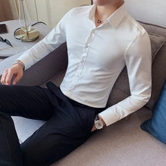 Camisas De Hombre Long Sleeve Shirts For Men Clothing 2024 Business Formal Wear Camisa Social Masculina Slim Fit Chemise Homme - SHOWLU FASHION STORE