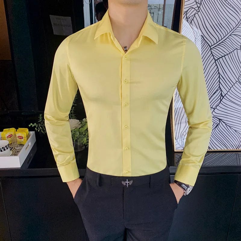 Camisas De Hombre Long Sleeve Shirts For Men Clothing 2024 Business Formal Wear Camisa Social Masculina Slim Fit Chemise Homme - SHOWLU FASHION STORE