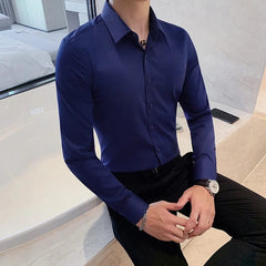 Camisas De Hombre Long Sleeve Shirts For Men Clothing 2024 Business Formal Wear Camisa Social Masculina Slim Fit Chemise Homme - SHOWLU FASHION STORE